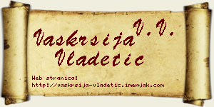 Vaskrsija Vladetić vizit kartica